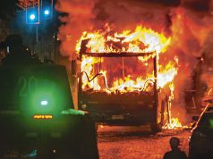 Bus Red fue quemado en Qta. Normal antes de jornada electoral